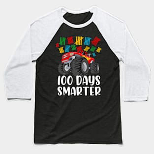 Boys 100Th Day Of School Monster Truck 100 Smarter Baseball T-Shirt